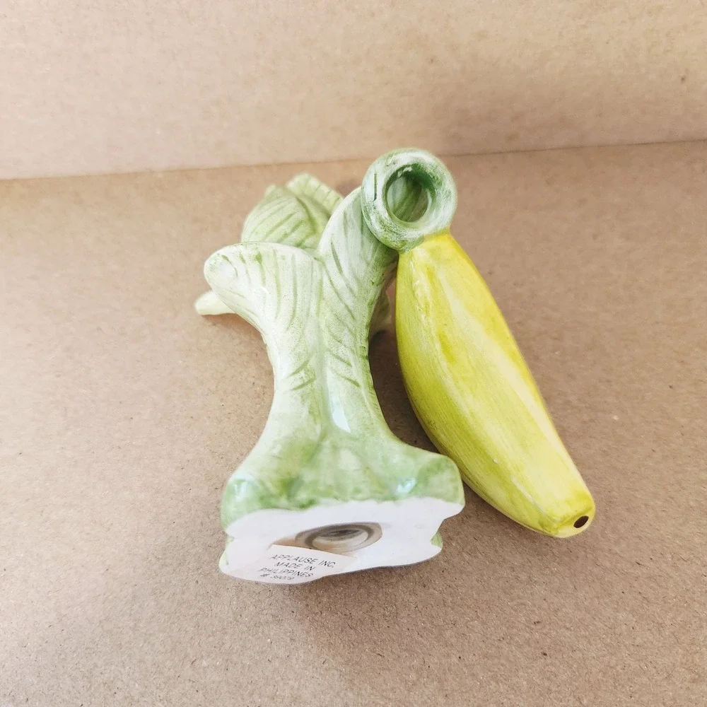 Applause Inc Vintage Ceramic Banana‎ and Plant Salt and Pepper Shaker Set 39079